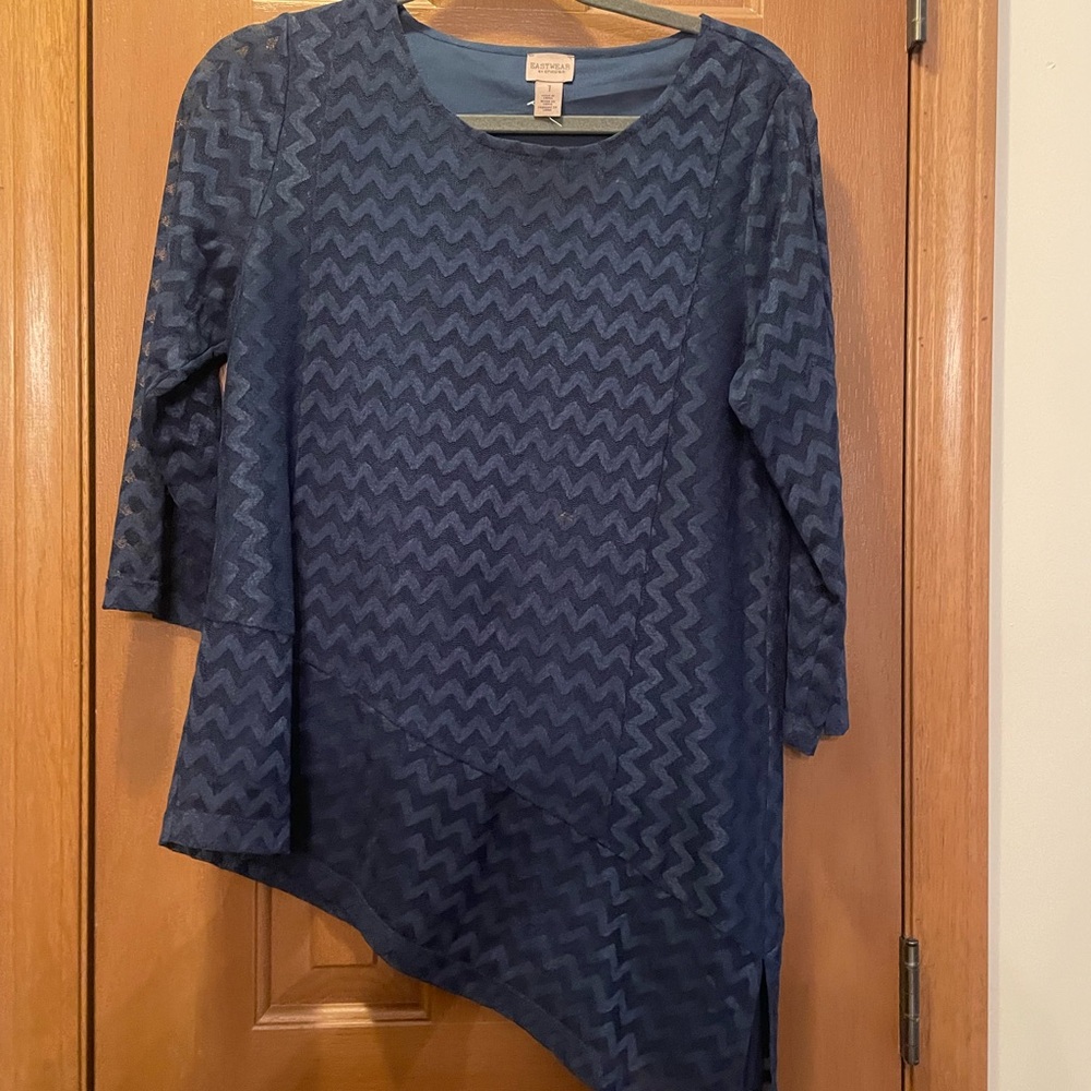 Chico's Blue Chevron Pattern Blouse